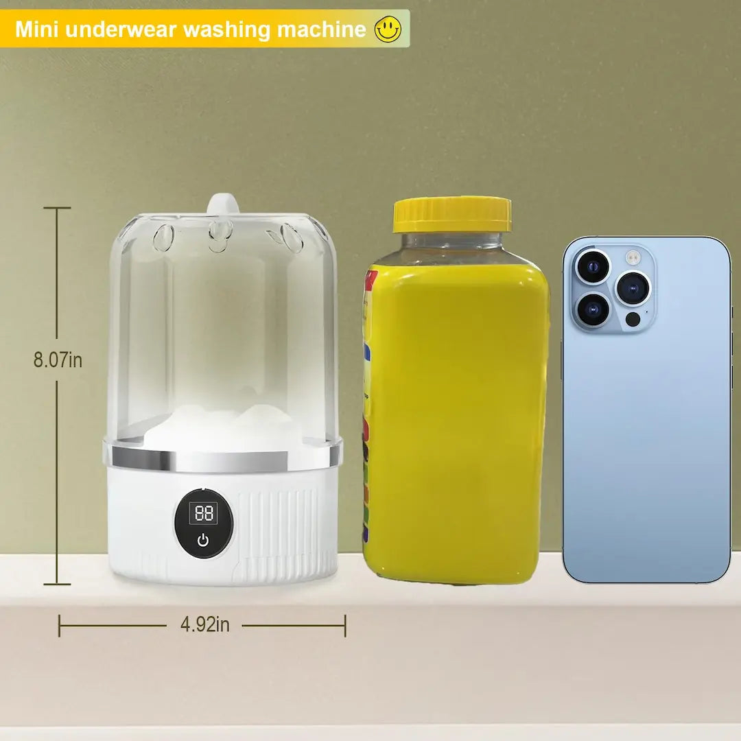 Simplix rechargeable washing machine for travel or hotel laundry