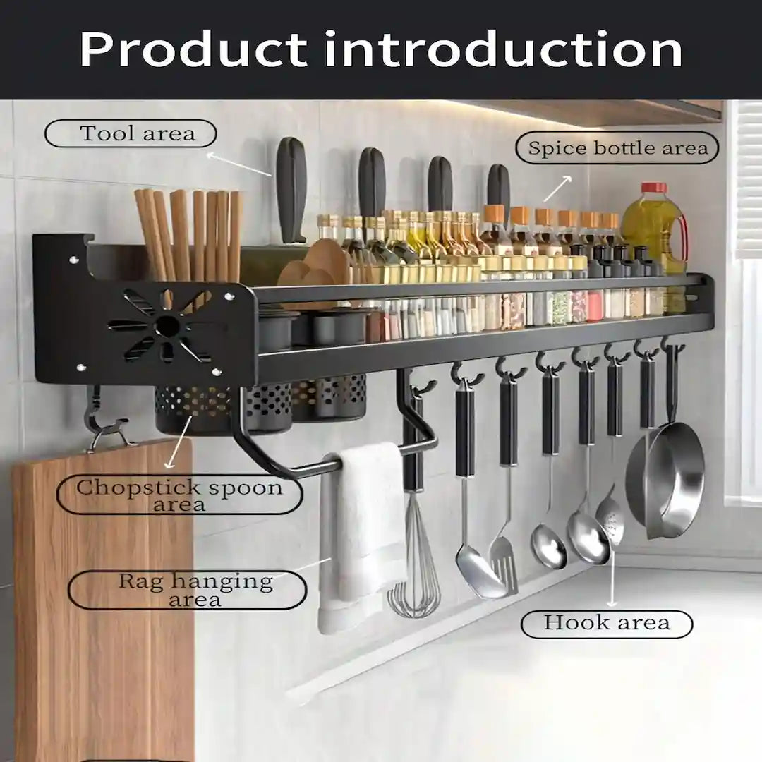 Non-penetrating adhesive kitchen organizer